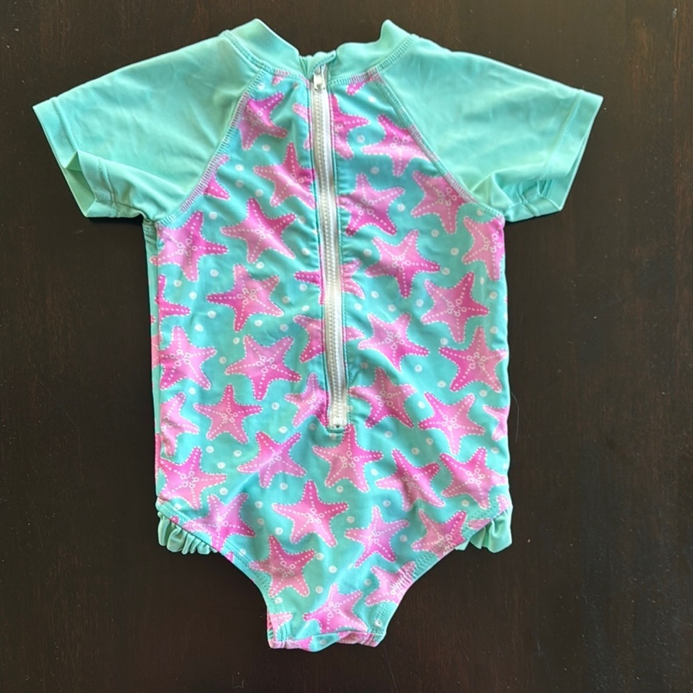 Floatimini Blue and Pink Rashguard Swimwear with Sun Protection